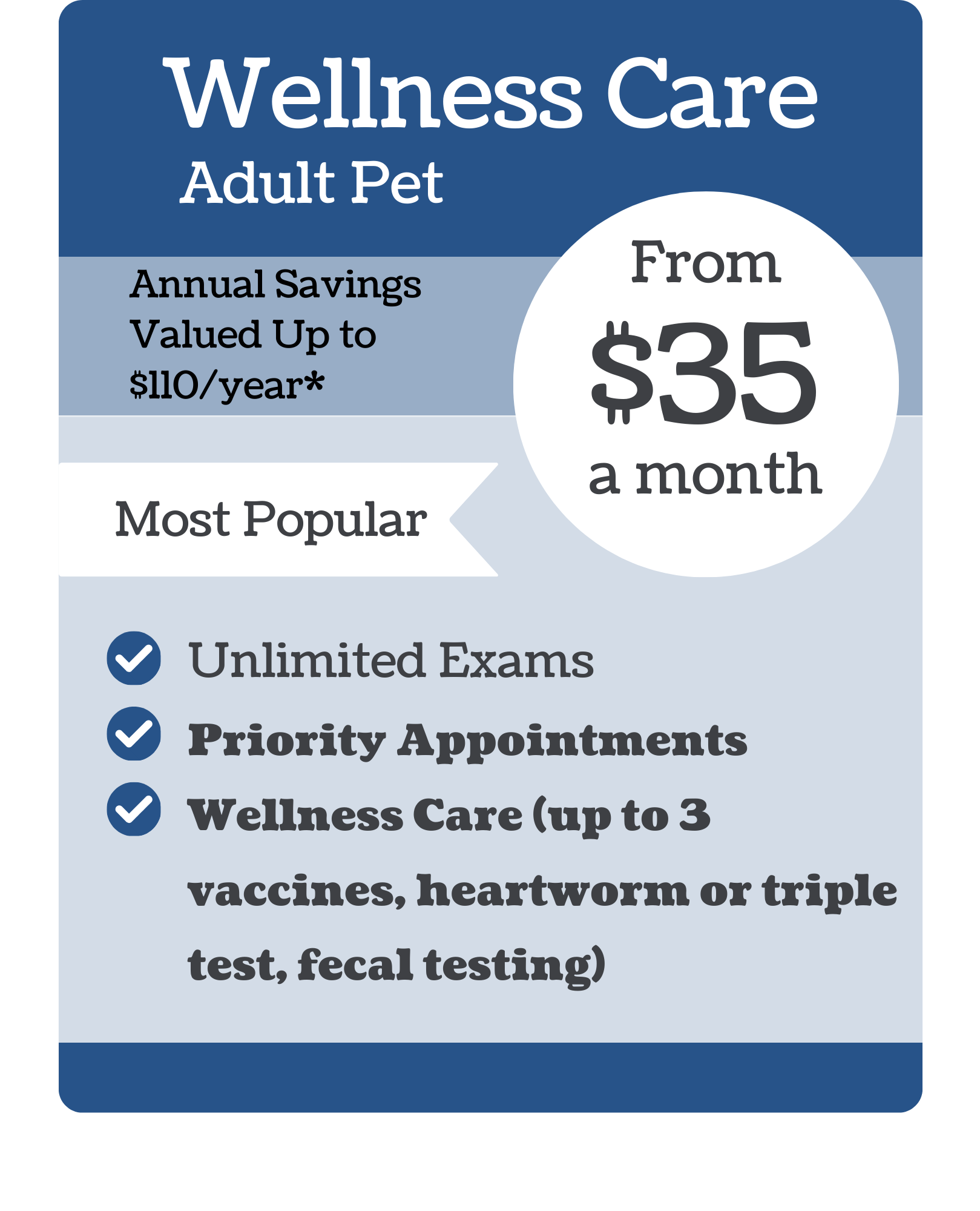 Riverlands VIPet Plan_pricing_Wellness_Rustic